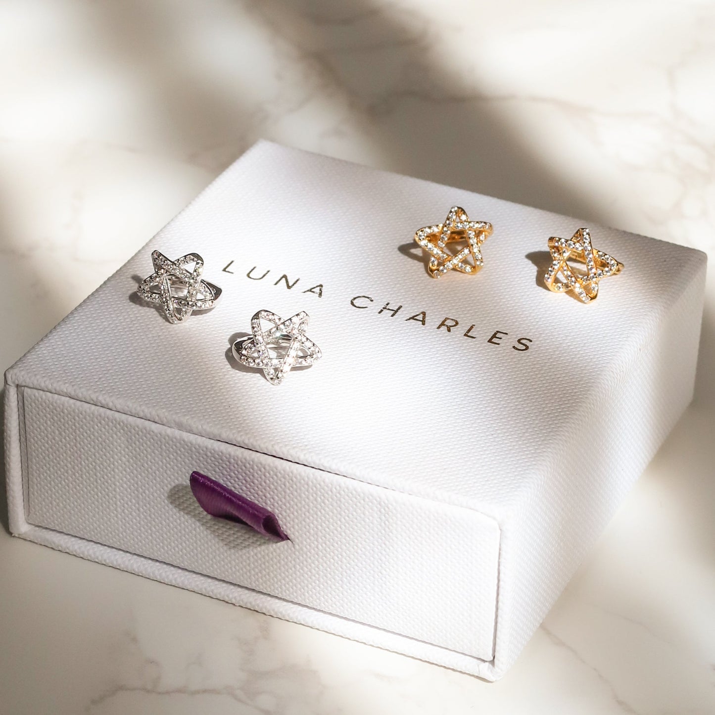 Paloma Star Huggie Hoops | 18K Gold Plated