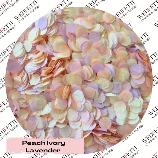 Slow falling paper Confetti - Peach Ivory Lavender