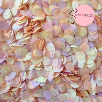 Slow falling paper Confetti - Peach Ivory Lavender