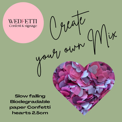 Create your own Multi Colour paper heart Confetti mix 2.5cm