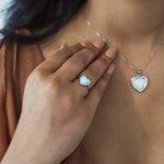 Roxanne Opal Heart Ring | 925 Sterling Silver