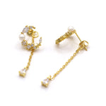 Sabrina Moon Drop Earrings | 18K Gold Plated