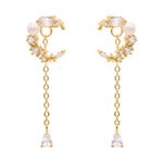 Sabrina Moon Drop Earrings | 18K Gold Plated