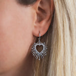 Sadie Starburst Heart Earrings | 925 Silver Plated Brass