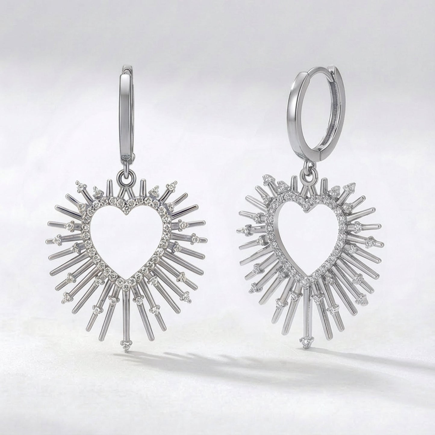 Sadie Starburst Heart Earrings | 925 Silver Plated Brass