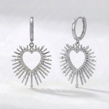 Sadie Starburst Heart Earrings | 925 Silver Plated Brass