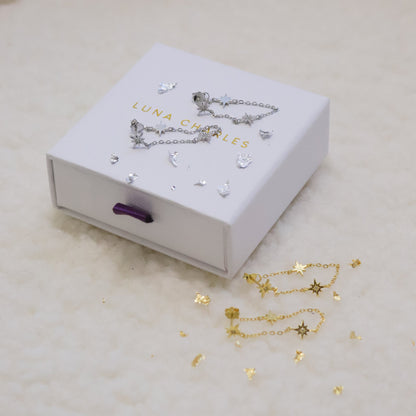 Savannah Star Drop Chain Earrings | 925 Sterling Silver