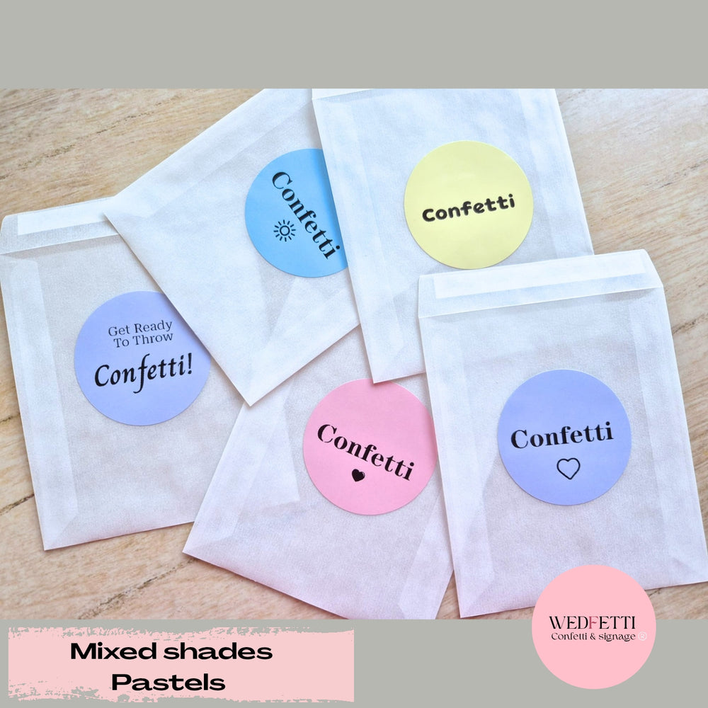 Confetti packets + stickers - mixed shades - Pastels (Confetti sold separately) ()