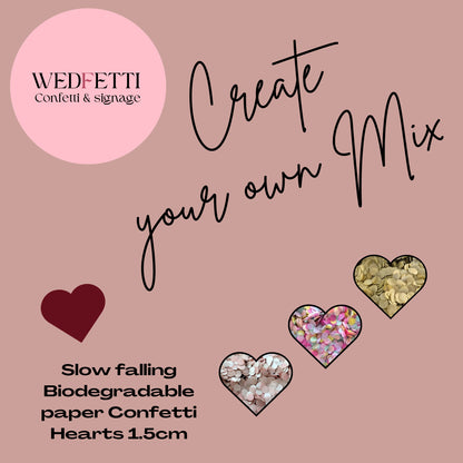 Create your own Multi Colour paper Heart 🤍 Confetti mix 1.5cm