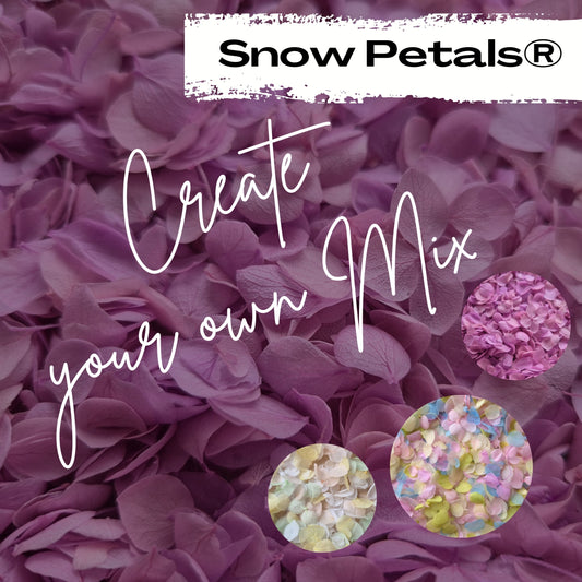 Create your own custom Snow Petals® Confetti petal mix