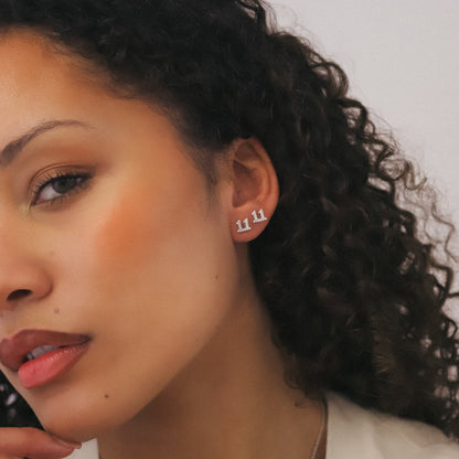 Laila 11:11 Stud Earrings | 925 Sterling Silver