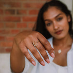 Zira Star and Moon Birthstone Ring | 18K Gold Plated