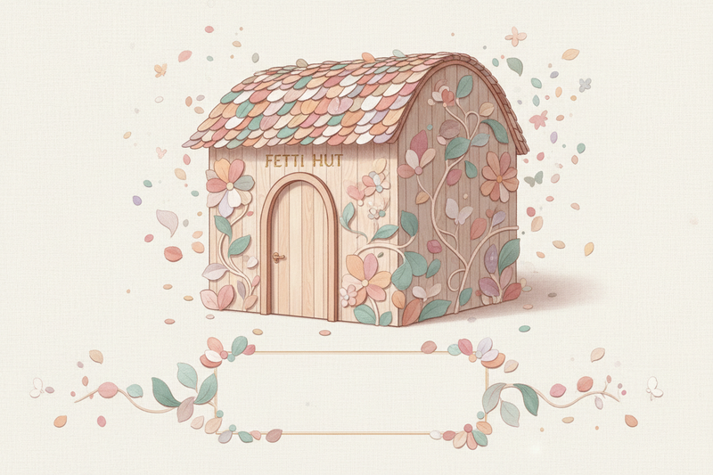 Garden whimsy Fetti hut