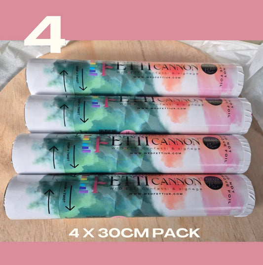 Confetti Cannons 30cm 4 pack CLEARANCE