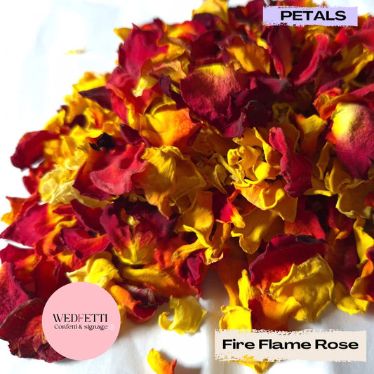 Rose petal Confetti - Fire Flame Wedfetti Exclusive - WedFetti Confetti & Signage