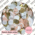 Slow falling paper Confetti - Gold peach white mix WedFetti