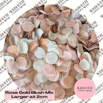 Slow falling paper Confetti larger at 2cm - Rose Gold Blush mix - WedFetti Confetti & Signage