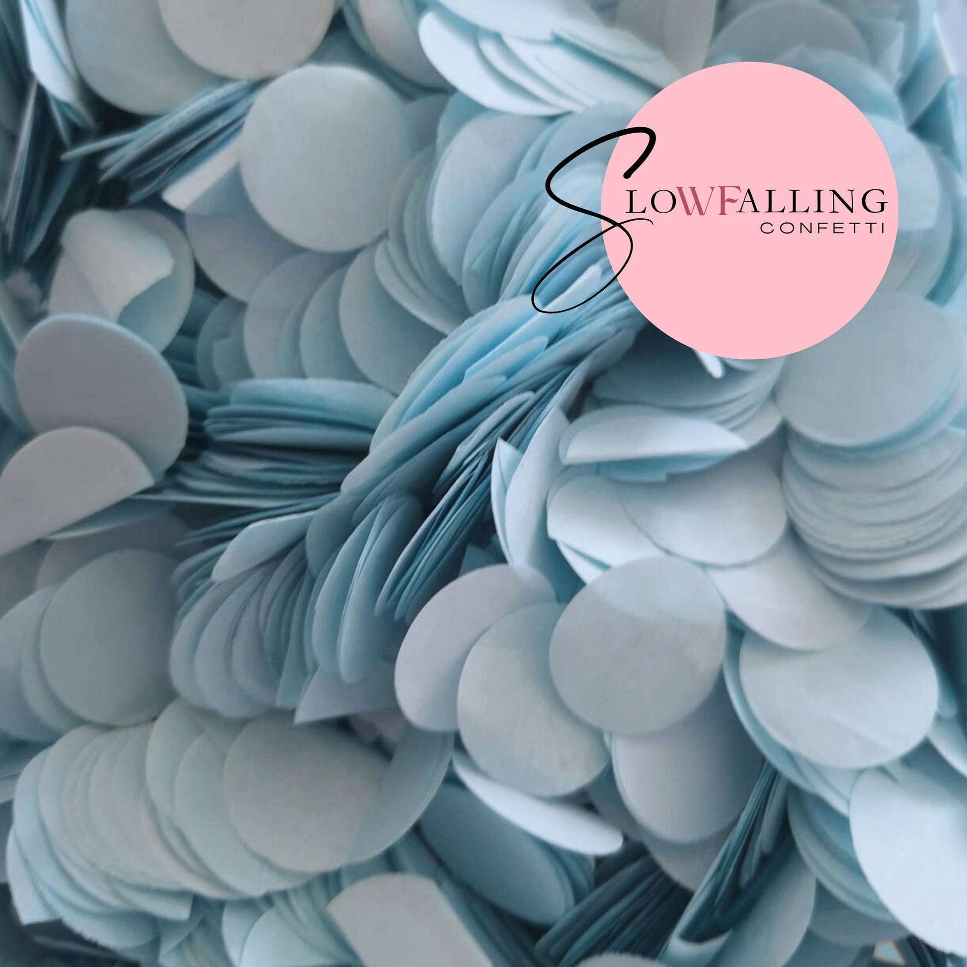Biodegradable Confetti Slow falling paper jumbo 2.5cm - Baby blue - WedFetti Confetti & Signage