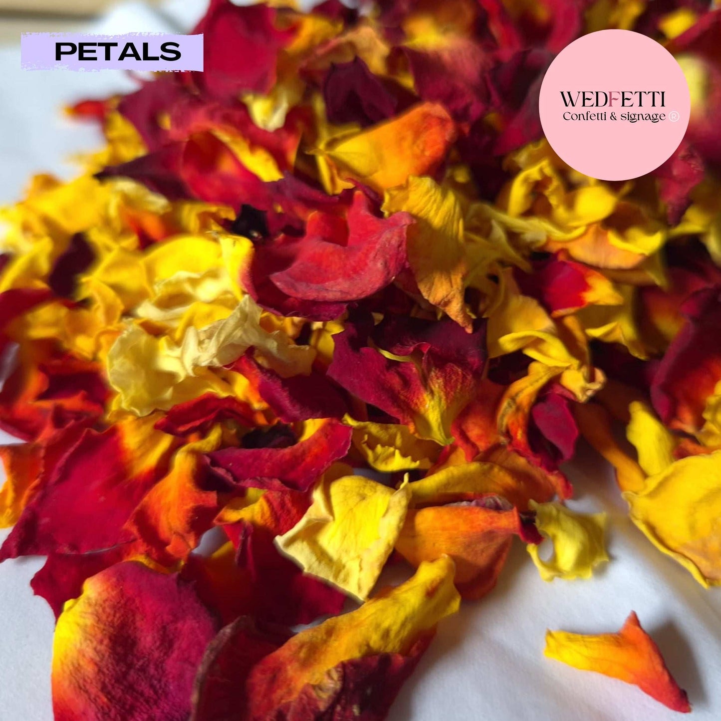 Rose petal Confetti - Fire Flame Wedfetti Exclusive - WedFetti Confetti & Signage
