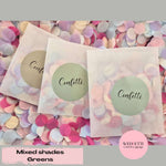 Confetti packets + stickers - mixed shades - Greens WedFetti Confetti & Signage
