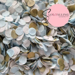 Slow falling paper Confetti - Gold, baby blue white WedFetti