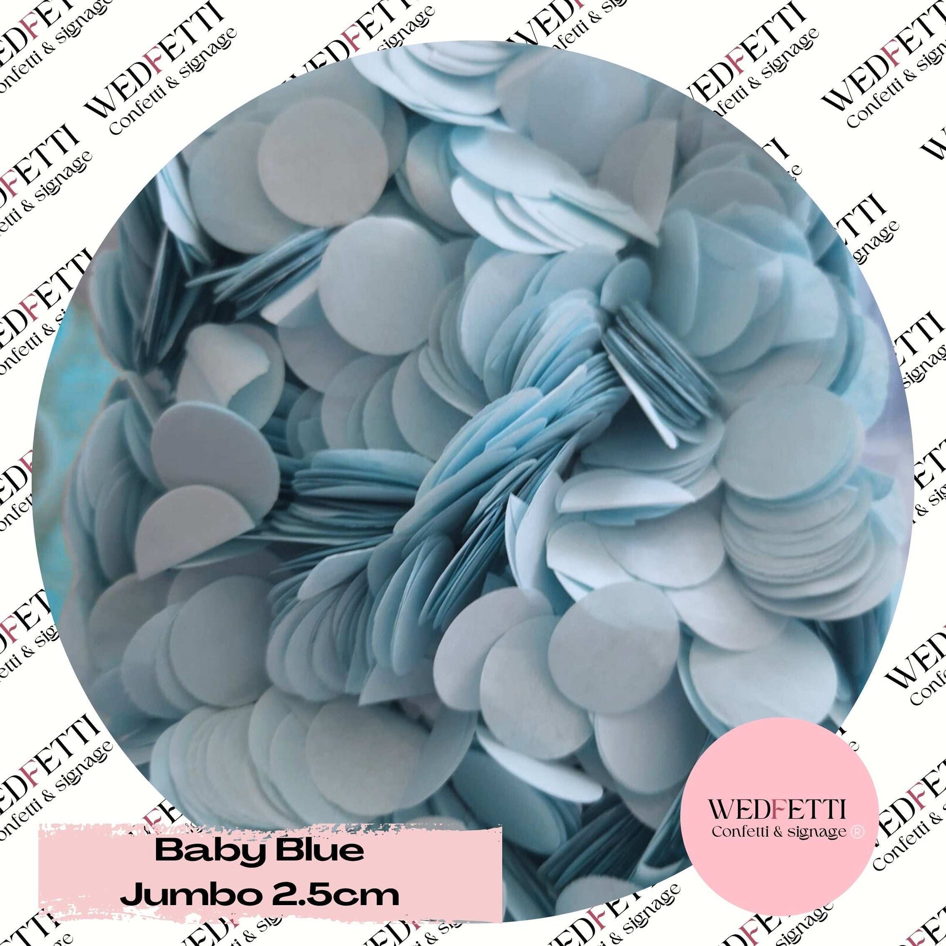 Biodegradable Confetti Slow falling paper jumbo 2.5cm - Baby blue - WedFetti Confetti & Signage