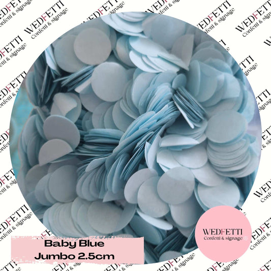 Biodegradable Confetti Slow falling paper jumbo 2.5cm - Baby blue - WedFetti Confetti & Signage
