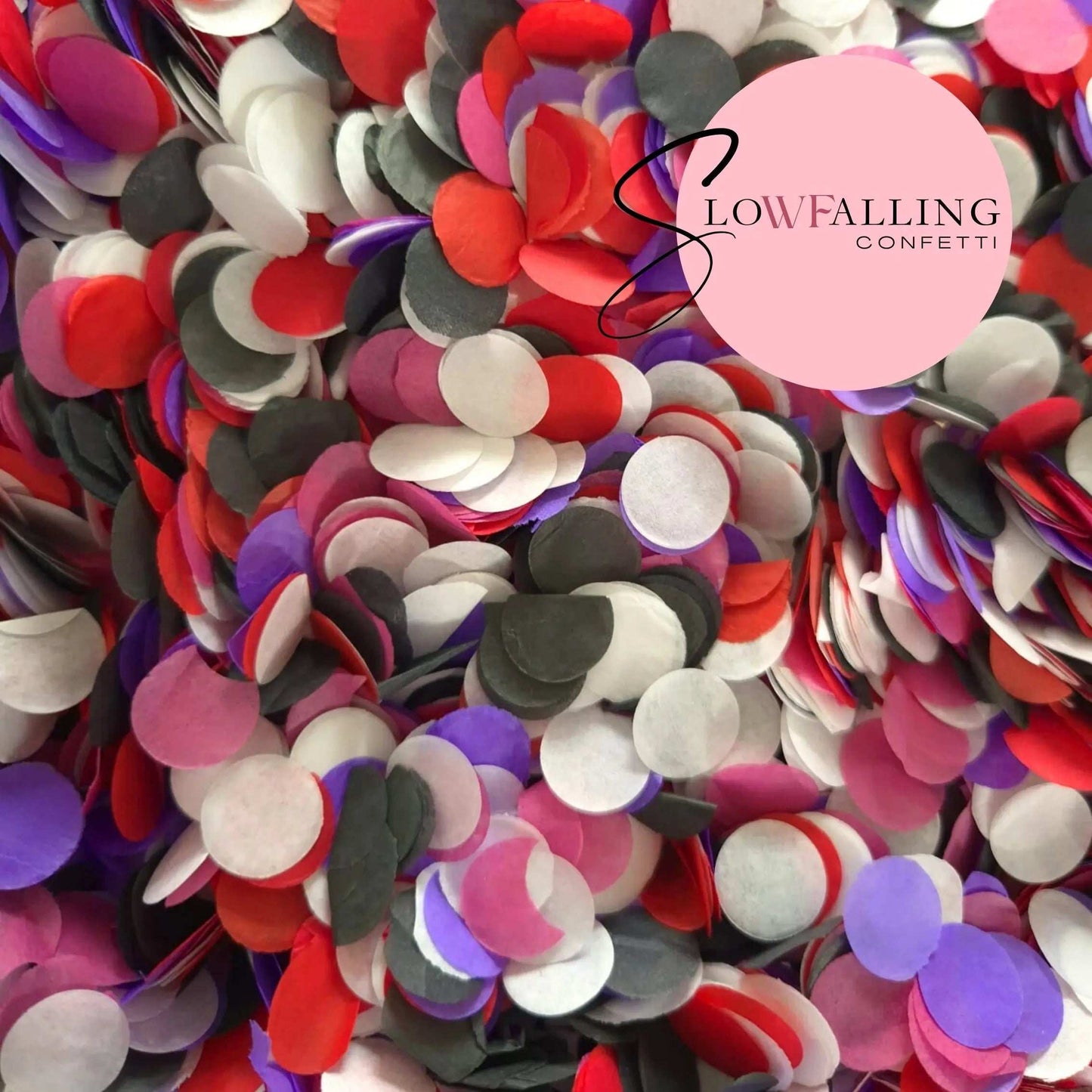 Slow falling paper Confetti - Fuscia black + Friends WedFetti