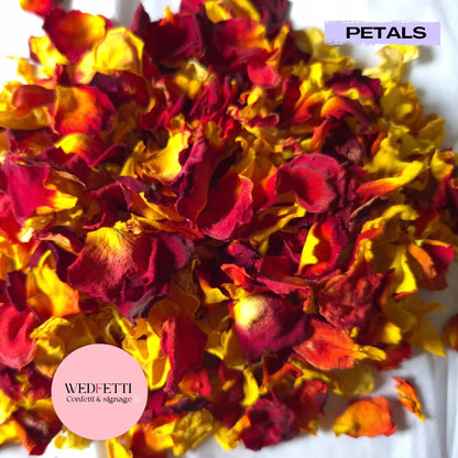 Rose petal Confetti - Fire Flame Wedfetti Exclusive - WedFetti Confetti & Signage