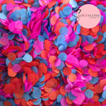 Slow falling paper Confetti - Electric Fuschia Red Blue WedFetti