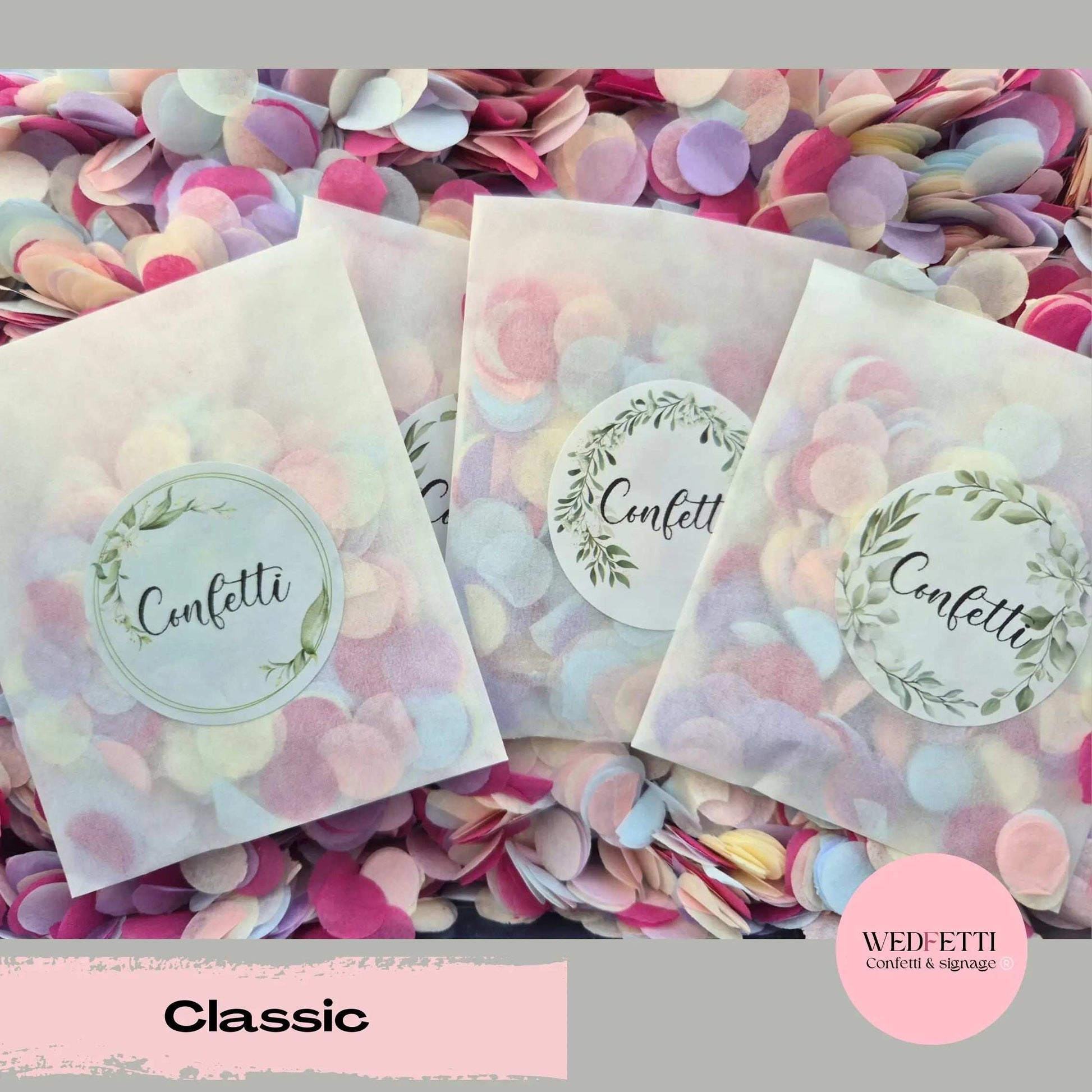 Confetti packets + stickers - Classic WedFetti Confetti & Signage