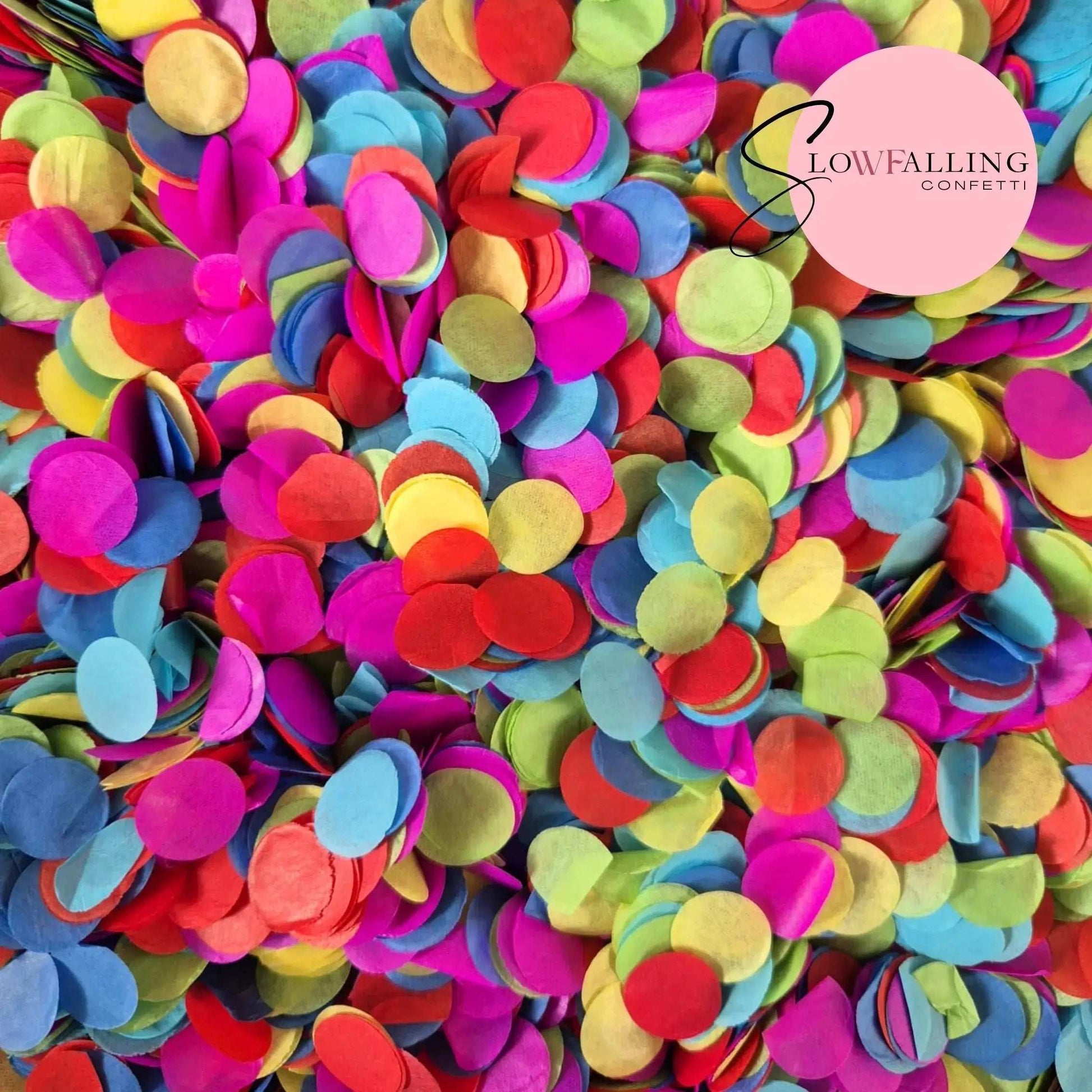 Slow falling paper Confetti - Electric Fuschia Red Blue WedFetti