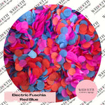 Slow falling paper Confetti - Electric Fuschia Red Blue WedFetti