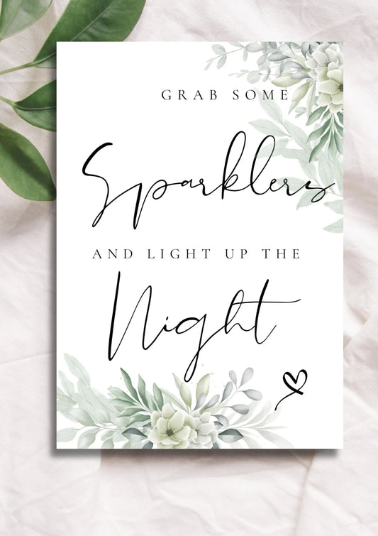 Sparklers sign WedFetti