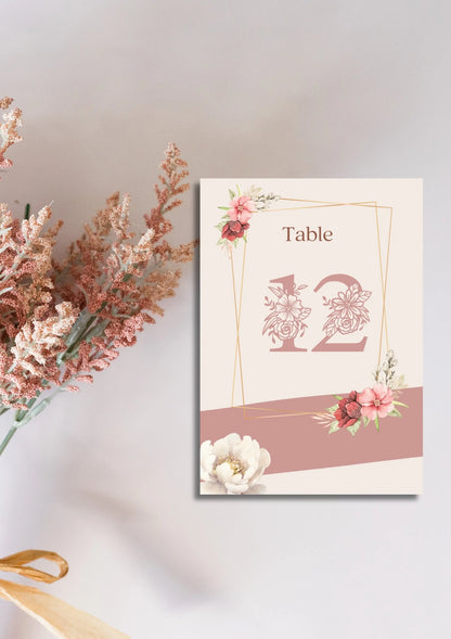 Table numbers  A5 WedFetti