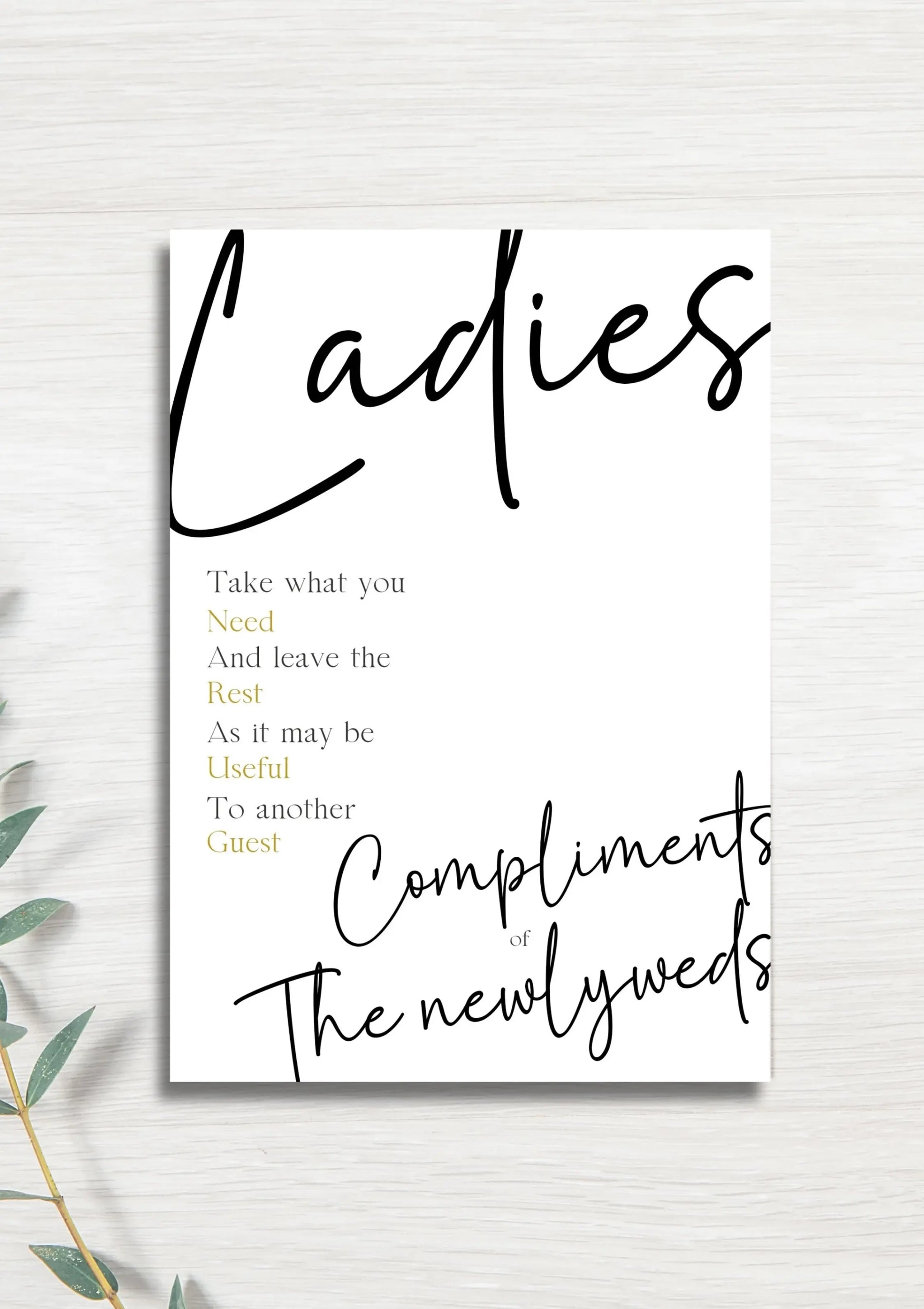 Ladies restroom WedFetti