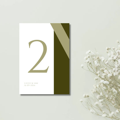 Table numbers Greens - WedFetti Confetti & Signage