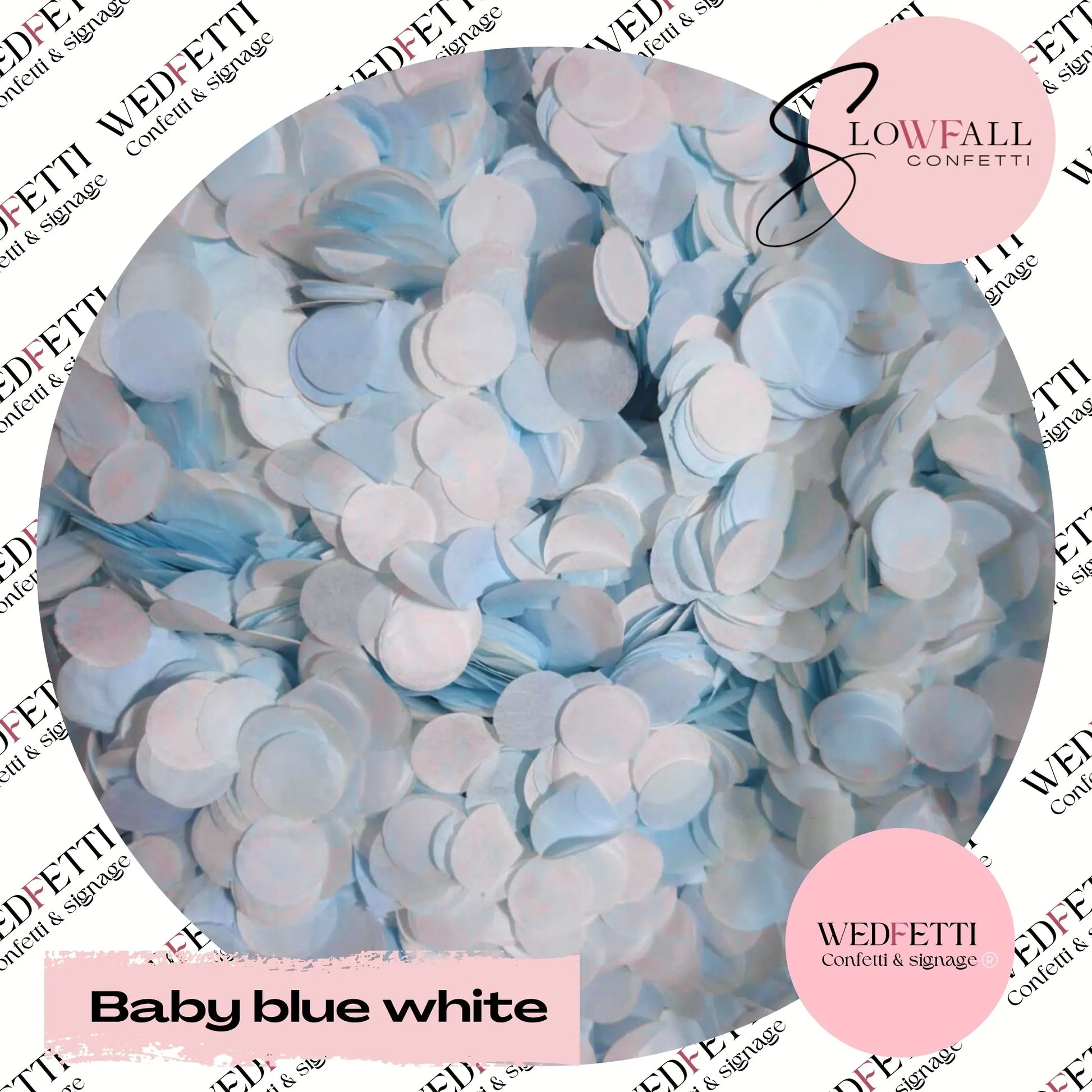 Slow falling paper Confetti - Baby Blue White WedFetti