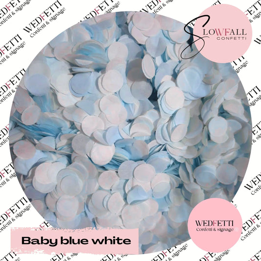 Slow falling paper Confetti - Baby Blue White WedFetti