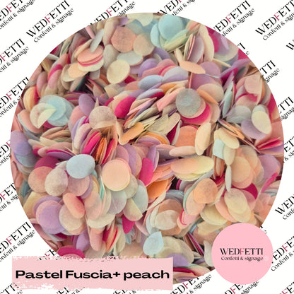 Slow falling paper Confetti - Pastel + Fuschia + Peach