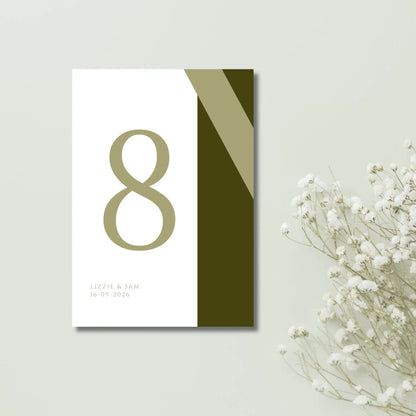 Table numbers Greens - WedFetti Confetti & Signage