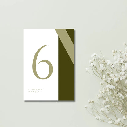 Table numbers Greens - WedFetti Confetti & Signage