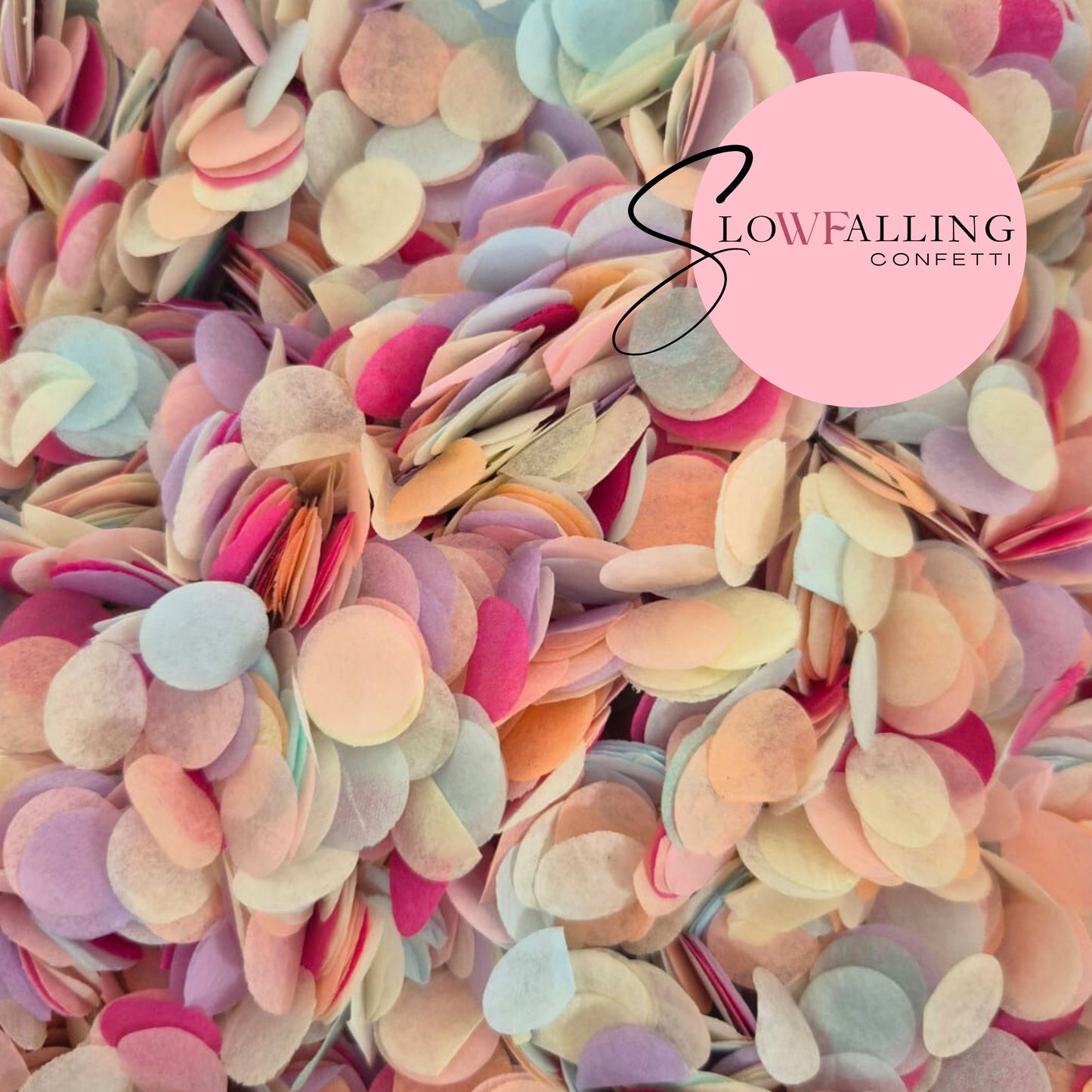 Slow falling paper Confetti - Pastel + Fuschia + Peach