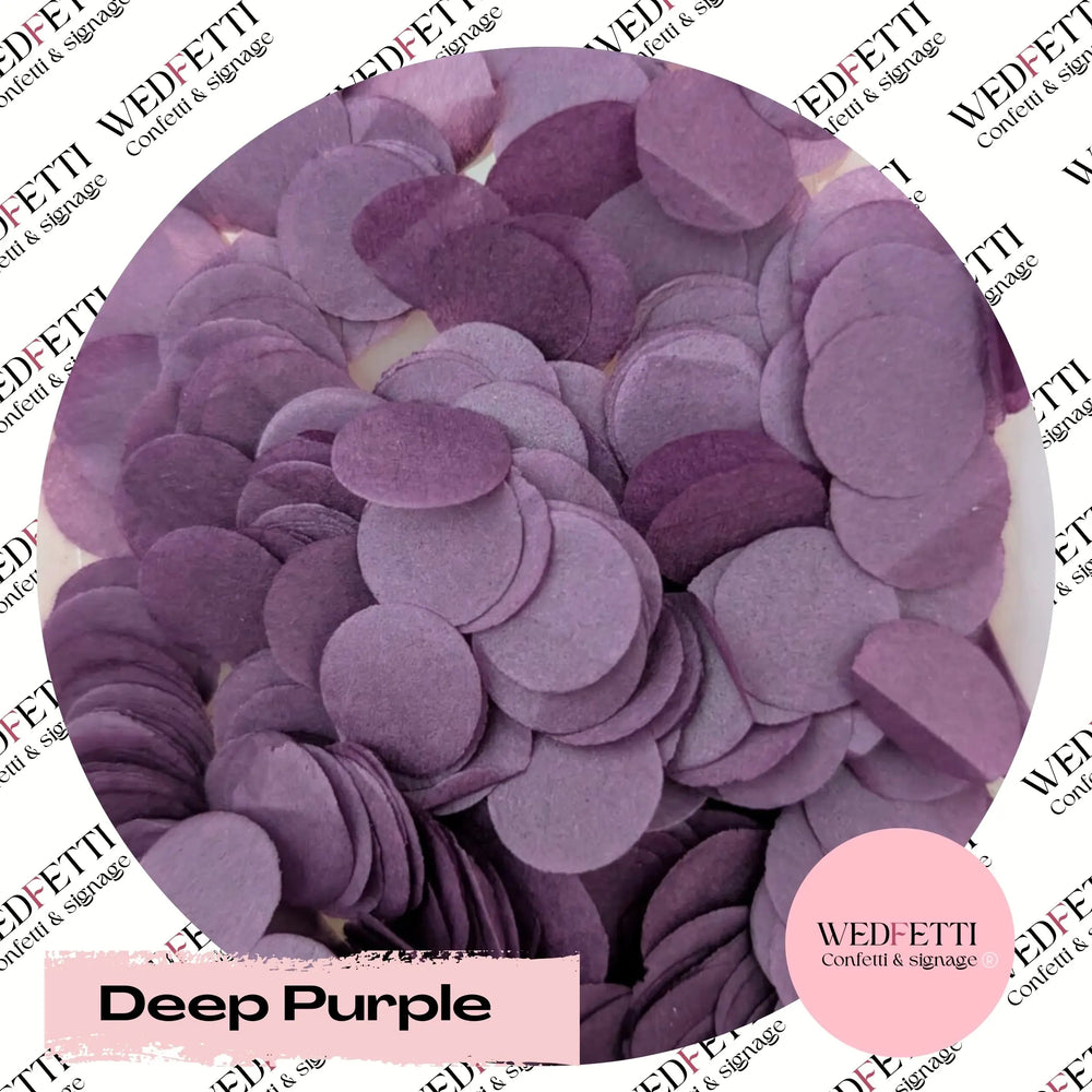 Slow falling paper Confetti - Deep Purple - WedFetti Confetti & Signage