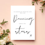 Memorial sign - Dancing with the stars - WedFetti Confetti & Signage