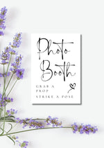 Lucia grey/ black collection Photo booth sign A5 WedFetti