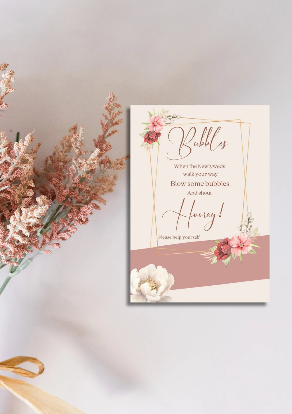 Bubbles sign A5 WedFetti