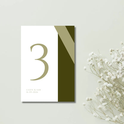 Table numbers Greens - WedFetti Confetti & Signage