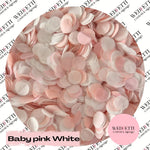 Slow falling paper Confetti - Baby Pink White WedFetti
