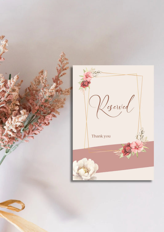 Reserved sign A5 WedFetti